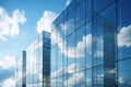 glass building with reflection of sky and clouds office building Corporate building Highrise glass building Royalty Free Stock Photo