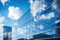 glass building with reflection of sky and clouds office building Corporate building Highrise glass building Royalty Free Stock Photo