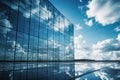 glass building with reflection of sky and clouds office building Corporate building Highrise glass building Royalty Free Stock Photo