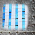 Glass building wall blank with metal frame border background Royalty Free Stock Photo