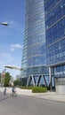 A glass building warsaw spire in warsaw Royalty Free Stock Photo