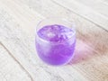 Glass of butterfly pea juice Royalty Free Stock Photo