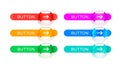 Glass button array, read more, event web bar, buttons with color. Vector illustration Royalty Free Stock Photo