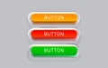 Glass button, frame label, event web bar, buttons with color. Vector illustration Royalty Free Stock Photo