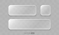 Glass button frame UI elements set with frosted white buttons. Royalty Free Stock Photo