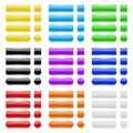 Glass buttons. Collection of colored menu interface 3d shiny icons