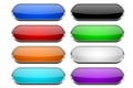 Glass buttons set. Shiny oval colored 3d web icons Royalty Free Stock Photo