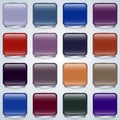 Glass buttons vector set Royalty Free Stock Photo
