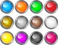 Glass buttons for webdesign in different colors