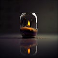 white burning candle on a black background, Generative Ai Royalty Free Stock Photo