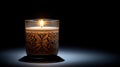 glass candle with dark background