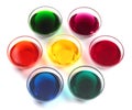 Glass caps with dyes Royalty Free Stock Photo