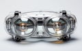 Glass Car Headlights on a White Background -Generative Ai Royalty Free Stock Photo
