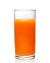 Glass of carrot juice isolated Royalty Free Stock Photo