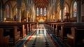 glass catholic church interior Royalty Free Stock Photo