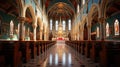 glass catholic church interior Royalty Free Stock Photo