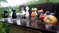 glass cats in Tsukiyono Vidro Park