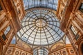 Glass ceiling of Gallery Vittorio Emanuele II, in Milan, Italy Royalty Free Stock Photo