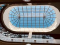 Glass ceiling in the mall bottom view Royalty Free Stock Photo