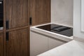 Glass ceramic cooktop in modern kitchen Royalty Free Stock Photo