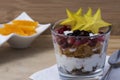 Glass with cereals and fruits Royalty Free Stock Photo