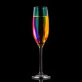 glass of champagne colorful minimalism