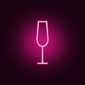 a glass of champagne icon. Elements of Web in neon style icons. Simple icon for websites, web design, mobile app, info graphics Royalty Free Stock Photo