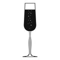 Glass of champagne icon, simple style