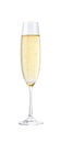 Full glass of champagne isolated on a white background Royalty Free Stock Photo