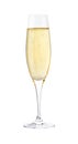 Full glass of champagne isolated on a white background Royalty Free Stock Photo