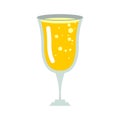 Glass of champagne isolated. wineglass of wine on white background Royalty Free Stock Photo