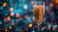 Glass of Champagne on Table by Window Royalty Free Stock Photo