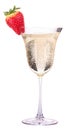 Glass of champagne with tasty strawberry Royalty Free Stock Photo