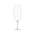 Glass of champagne vector icon