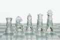 Glass chess pieces Royalty Free Stock Photo