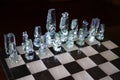 Glass chess pieces Royalty Free Stock Photo