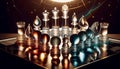 Glass chess pieces, Ai generated image Royalty Free Stock Photo
