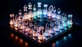 Glass chess pieces, Ai generated image Royalty Free Stock Photo