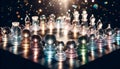 Glass chess pieces, Ai generated image Royalty Free Stock Photo