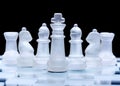 Glass chess pieces Royalty Free Stock Photo