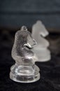 Glass chess pieces Royalty Free Stock Photo