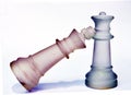 Glass chess pieces Royalty Free Stock Photo