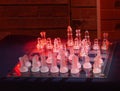 Glass chess set Royalty Free Stock Photo