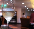 Glass of Chilled Wine Blurred Background