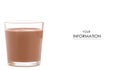 A glass of chocolate milk cocoa pattern Royalty Free Stock Photo