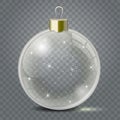 Glass Christmas toy on a transparent background. Stocking Christmas decorations or New Years. Transparent vector object Royalty Free Stock Photo