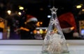 Beautiful Glass Christmas Tree Display On The Table