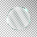 Glass circle window texture. Gloss screen effect. Plastic plate mockup. Mirror panel. Digital frame. Clear button