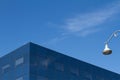 Glass city office building detail with blue sky Royalty Free Stock Photo