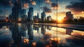 Glass-Clad Business Tower Reflecting the Sky